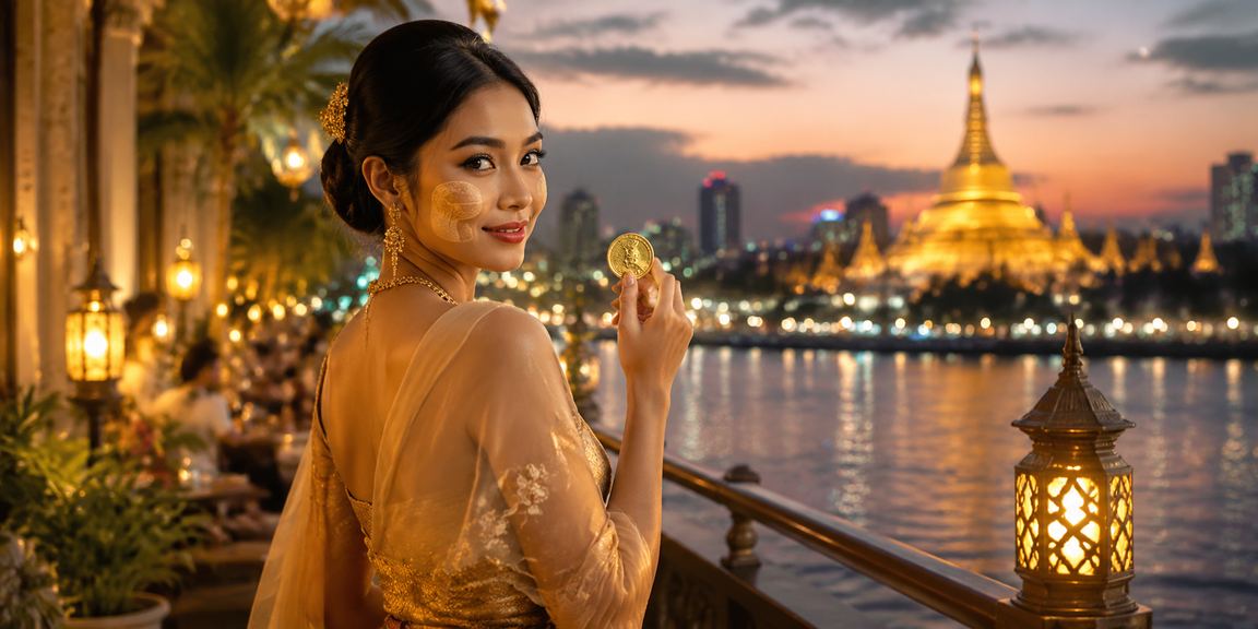 ရန်ကုန်မြို့ လယ်ကန္တာရပန်းခြံနောက်ခံ ငွေလွှဲရောက်ရှိနေမှုပုံ